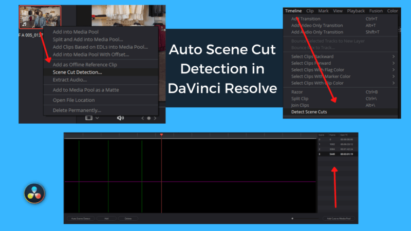 Auto Scene Cut Detection in DaVinci Resolve